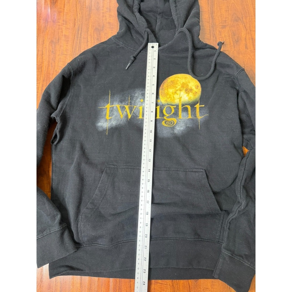 Twilight Saga Unisex SZ M Hoodie Black Double Sided Graphic Cullen Edward Y2K - Picture 4 of 8